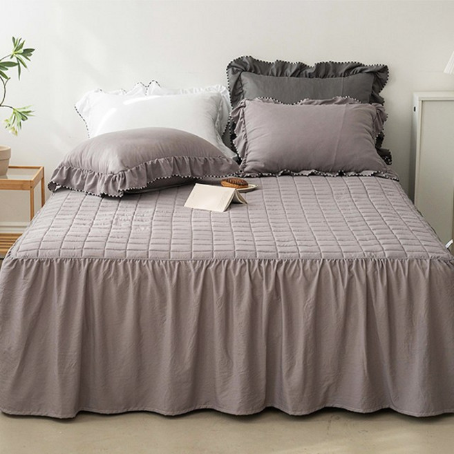 루미에르 침대 베드 프릴 스커트 전사이즈 누빔 매트리스커버