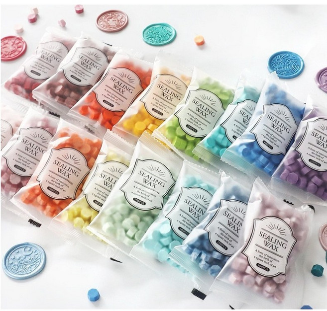 100알 비즈 실링왁스 비즈 왁스씰 씰링왁스 다꾸 인장 와인레드, 1개, 35.커피색