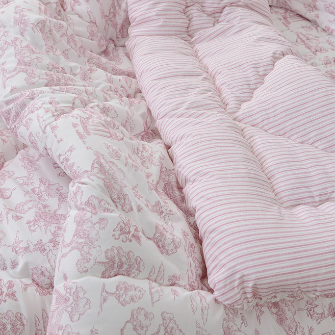 [이불단품] 부드러운 소프트 마이크로 먼지없는 옥수수솜 사계절 봄가을 겨울 간절기 차렵 이불 2인용 퀸사이즈 침구