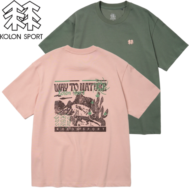 [매장발송]코오롱스포츠 공용 반팔티 그래픽 라운드 티셔츠