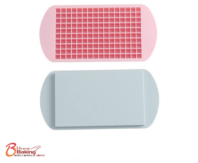 이홈베이킹 실리콘 몰드 아이스 미니큐브 160구 얼음틀 2종 세트, 블루 핑크, 1세트