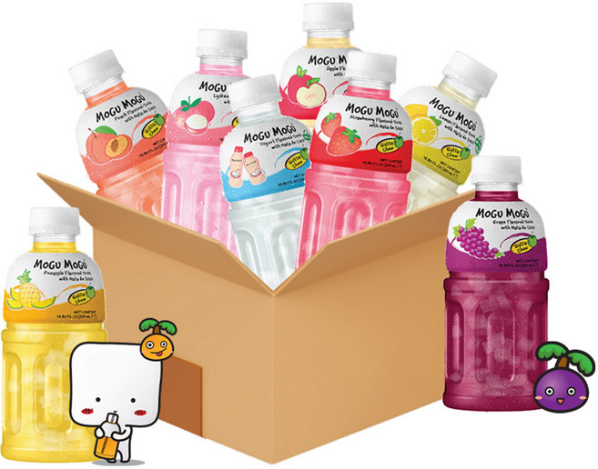 [쿨앤드몰] 모구모구 8종혼합 (망고 +사과 +멜론 +리치 +블랙커런트 +딸기 +파인애플 +복숭아 ), 320ml, 24개