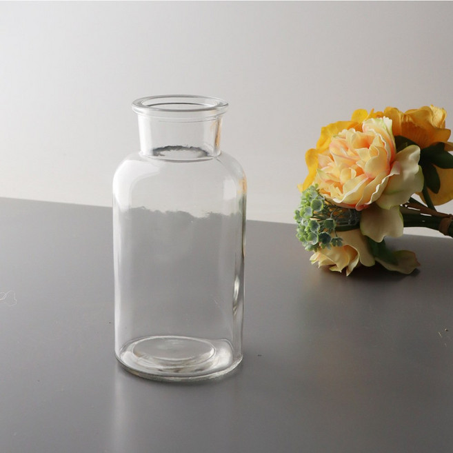 잎새몰 인테리어유리화병 꽃병 저그 미니유리화분, 투명