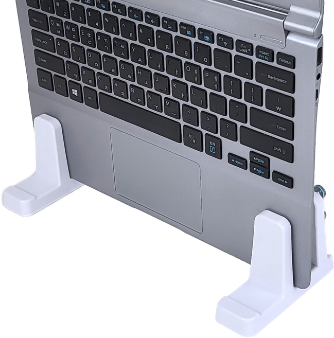 홈앤툴즈 노트북 태블릿 수직 세로 거치대 스탠드, 화이트, 1개