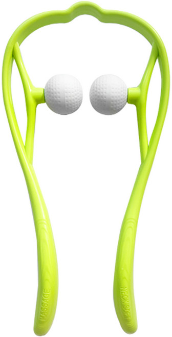 도매창고 골프공 목안마기 경추 목마사지기 뒷목 시원한 어깨 지압기 추석 설날 부모님 선물 승모근 마사지, 그린, 1개