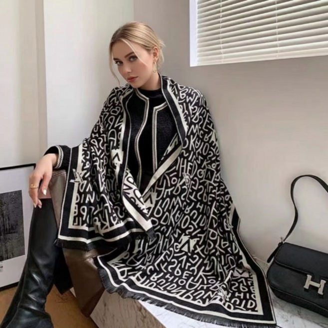 어썸H 여자 가디건 프리미엄 숄 망토 모던 케이프 목도리