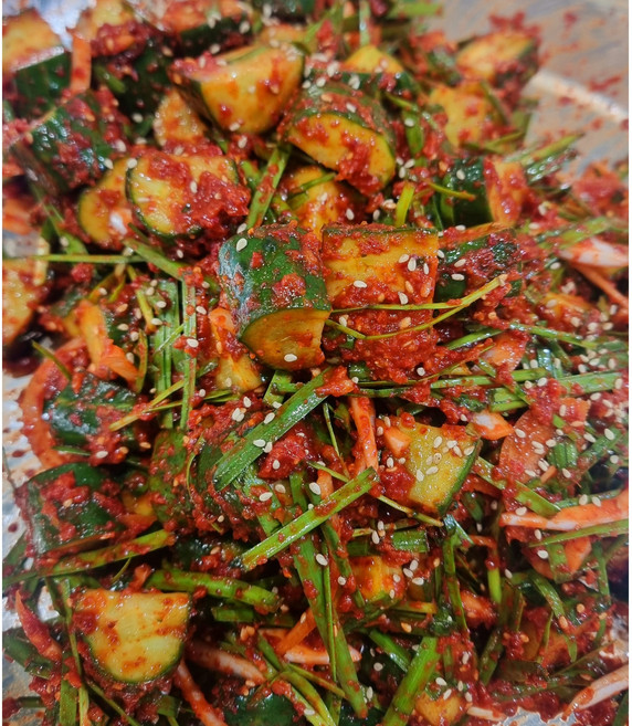 시골엄니 손맛! 청오이깍두기김치 (오이의 고장 낙안오이) 신선하고 아삭아삭 밥도둑 가정식 김치전문, 1개, 1kg