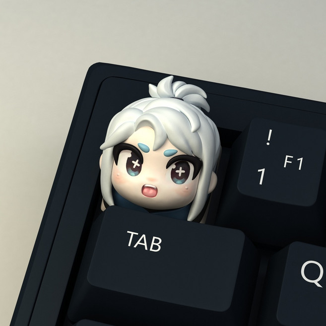 VALORANT 발로란트 포인트 캐릭터 커스텀 레진 키캡 3D 입체 키캡 기계식키보드 꾸미기, 제트