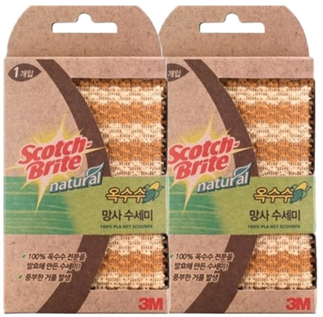 스카치브라이트 옥수수 망사 수세미, 1개입, 2개
