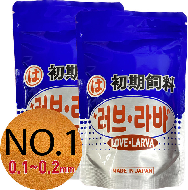 인푸조리아 대체먹이 메다카베타 치어사료 러브라바1호, 30g, 2개