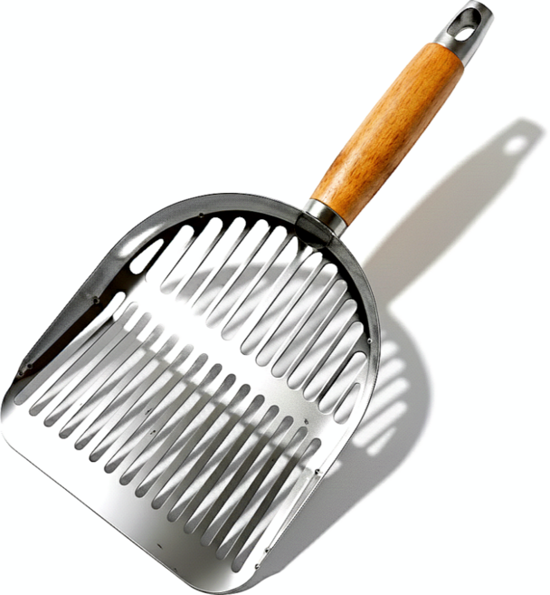 아이템즈온 스텐 고양이 모래삽 화장실삽, 1개, 두부모래용[굵은모래]