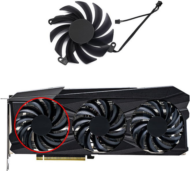 호환 INNO3D RTX 3080ti 3090 24GB 게임용 X3 그래픽 카드 냉각 팬용 CF-12915S 85mm RTX3080Ti, 04 A-Fan