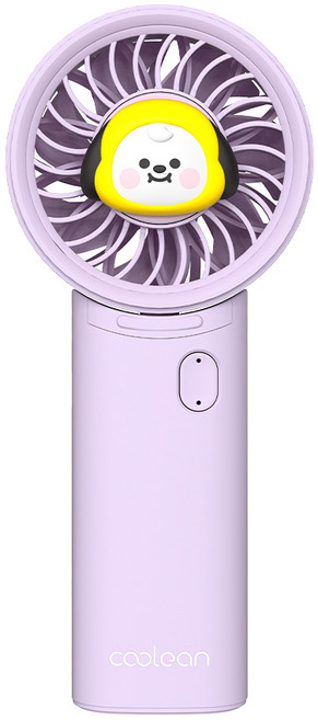쿨린 BT21 핸디형 휴대용 미니 선풍기 3600mAh, 퍼플(치미)