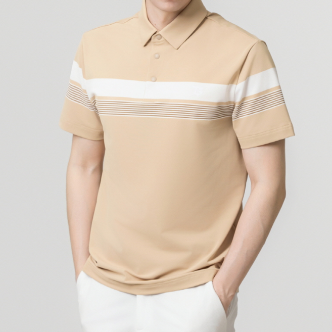 베러투데이 남성 골프웨어 파크골프 썬그립 보더 스트라이프 반팔 티셔츠