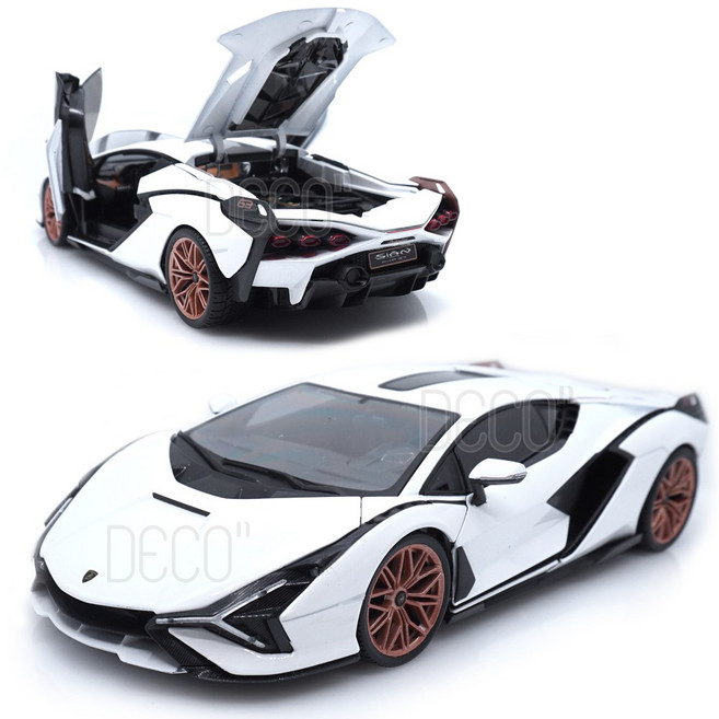 데코앤 1:18 람보르기니 화이트 시안 FKP 37 미니카 슈퍼카 다이캐스트, 18람보르시안(화이트), 1개