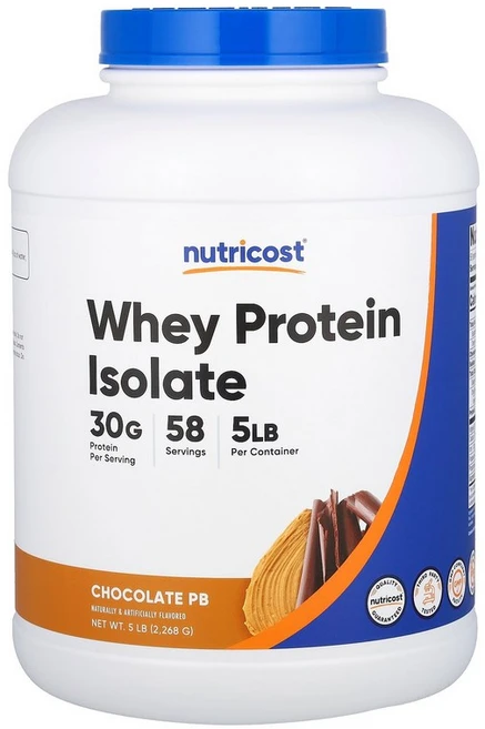 Nutricost Whey Protein Isolate Chocolate PB 5 lb (2 268 g), 2267 g, 1개 - 쿠팡