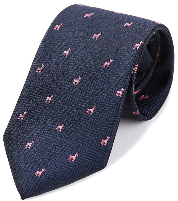 바찌 올오버 패턴 지퍼 자동 넥타이 네이비 VN1N1BA522N1