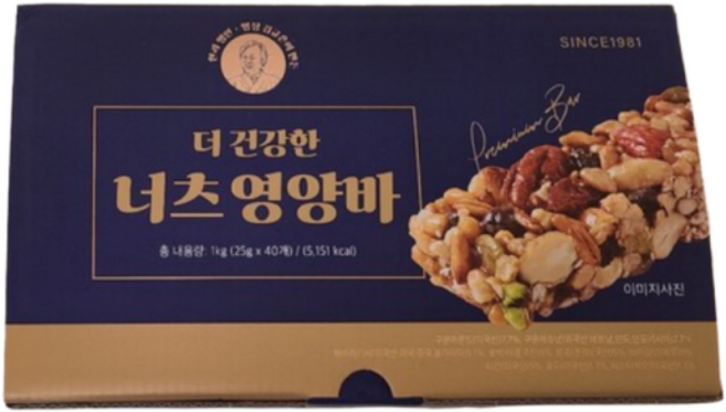 김규흔 더 건강한 너츠 영양바, 40개, 25g