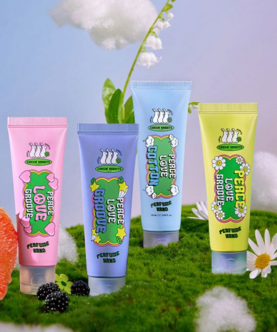 CHASIN RABBITS 피스 그루브 러브 성공 퍼퓸 핸드크림 50ml (4종 택 2), 피스 (시트러스), 그루브 (머스크우디)