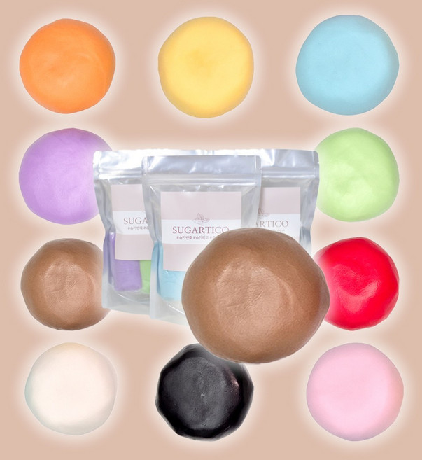 슈가반죽 국내생산 컬러반죽 골라담는 패키지 90g 슈가크래프트 폰던트 파우더 케이크 케익 도우 공예 [원산지:국산], 커피브라운