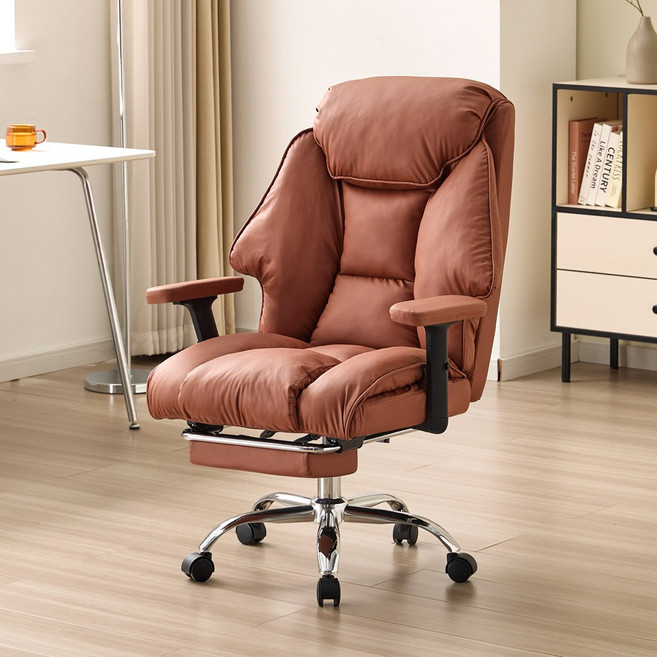 Zzang Room 게이밍 컴퓨터 사무용 사무실 중역의자 리클라이너 PC방 편한 의자, 브라운