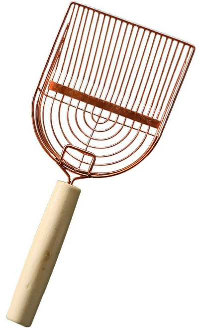 까마느 청소가 쉬운 고양이 모래 삽 촘촘삽 넓은삽, 로즈 골드, 1개