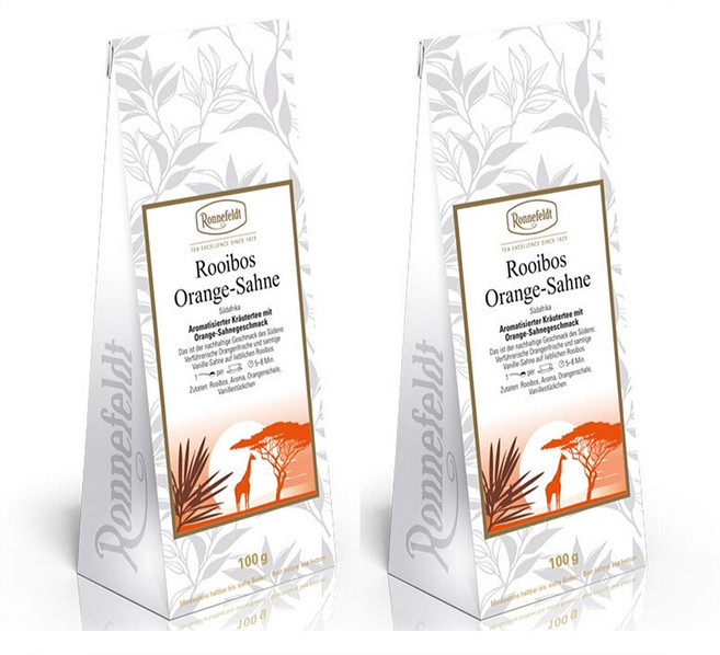 Ronnefeldt Rooibos Orange-Sahne 로네펠트 루이보스 오렌지크림 허브티 허브차 100g 2팩, 2개, 1개입