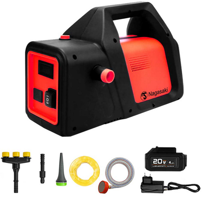 나가사키 40V 충전 무선 양수기 마끼다 호환 소형 농업 가정용 워터펌프 NS-WP12, 베어툴+4.0AH 배터리 1개/충전기 1개 세트