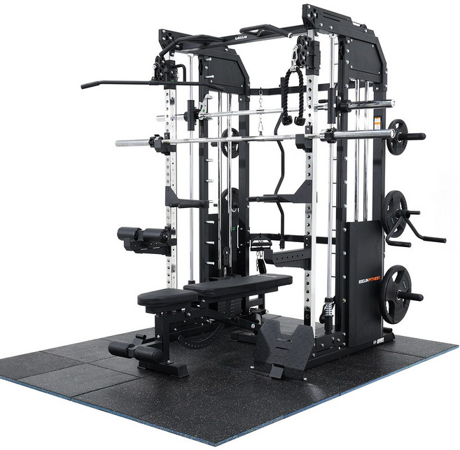 이고진 스미스머신 6822SM 풀세트 가정용 홈짐 헬스기구 멀티랙 파워랙 듀얼풀리 120kg 블럭 포함, 스미스머신 6822SM 풀세트(주물바벨원판)
