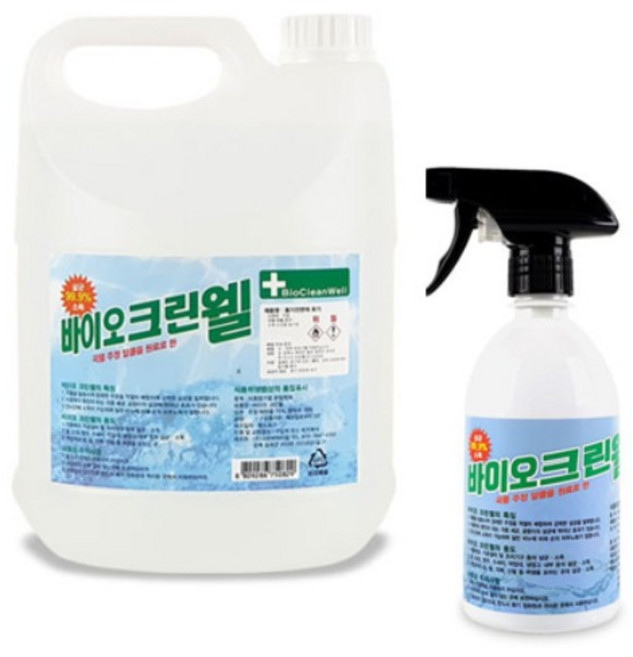 크로바 바이오크린웰 살균소독제 발효알콜 대용량 4L+500ml, 단일수량
