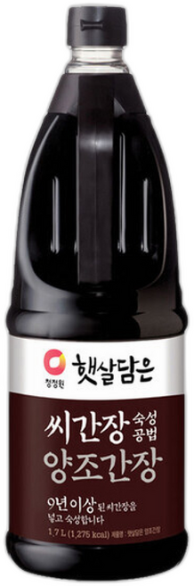 오늘출발 청정원 햇살담은 씨간장 숙성 양조간장, 1개, 1.7L