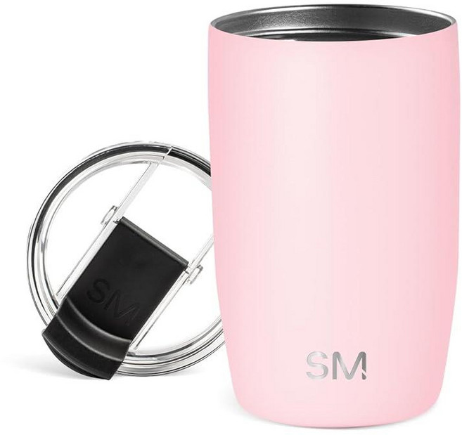 Simple Modern Voyager 플립 뚜껑이 있는 여행용 커피 머그 텀블러 | 단열 스테인리스 스틸 콜드 브루 아이스 커피 컵 | 여성 남성 그를 위한 선물 | 355m, -Blush