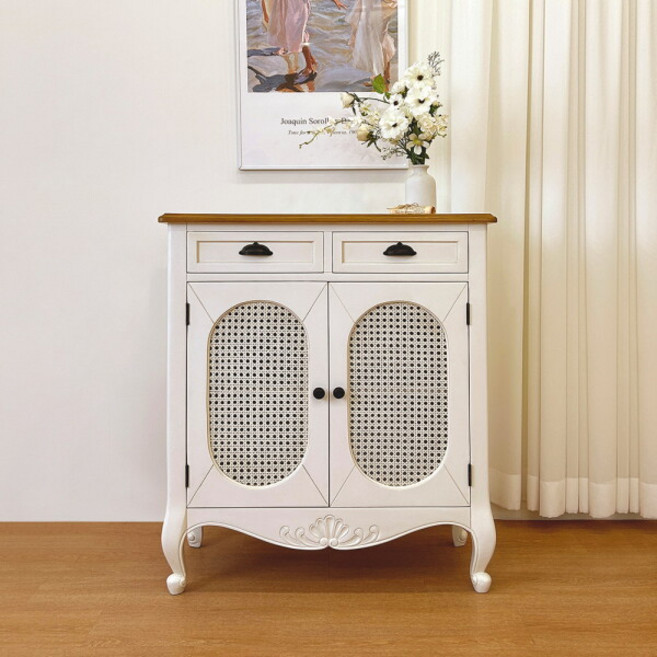 [유캐슬] ★커피쿠폰+무료배송★ 루앙 엔틱 침대 협탁 양문 수납장, 컬러:엔틱 그레이