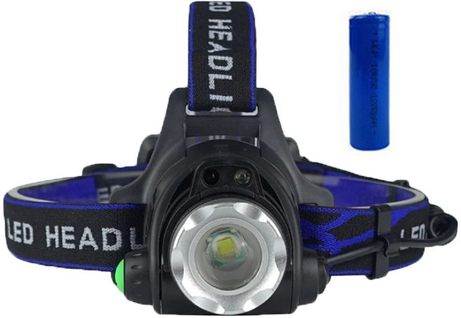 엘마운틴 모션센서 LED 충전식 헤드랜턴 L2 + 18650배터리 1개 낚시 캠핑 작업등 등산용 해루질 추천상품, 1세트, 블랙