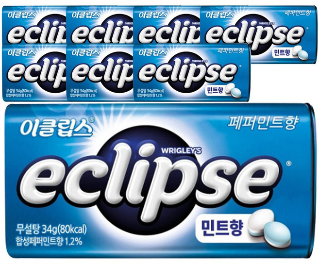 이클립스 페퍼민트향 캔디, 34g, 8개