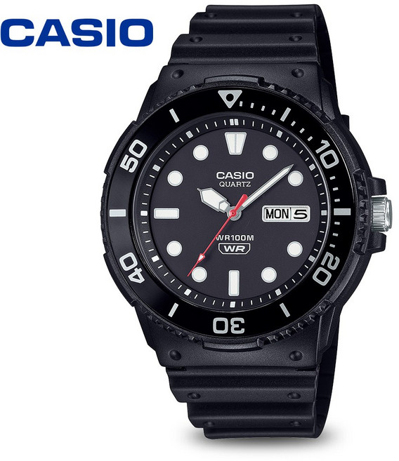 카시오 회전베젤 다이버룩 MRW-230H-1E1V 야광 군인 아날로그 남성시계