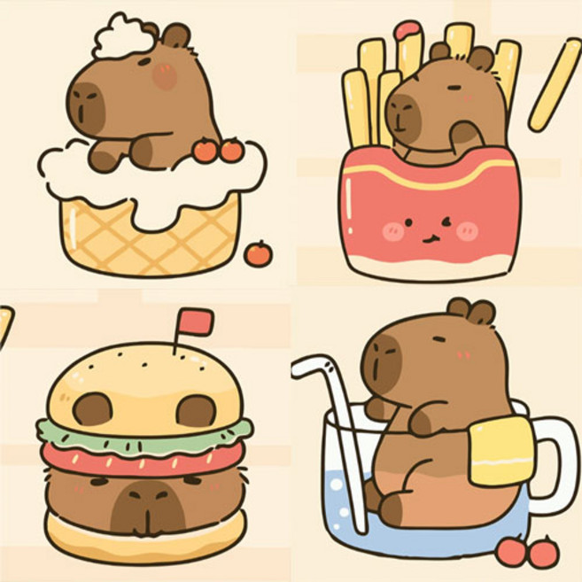 푸푸 그리기 DIY 유화그리기 키트 4종 세트 어린이세트 diy그림그리기 쉬운유화그리기세트 미니유화그리기세트, 1개, 1세트, 4종 구성