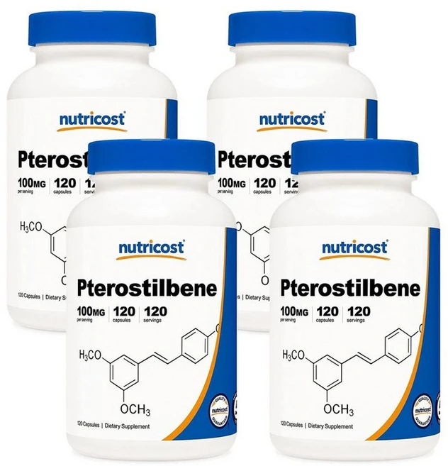Nutricost Pterostilbene 100mg 뉴트리코스트 프테로스틸벤 100mg, 120정, 4개 - 쿠팡