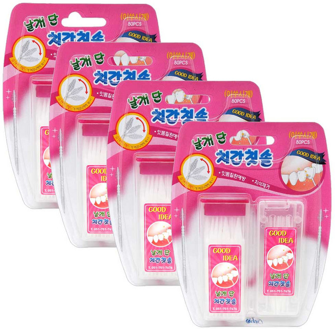 날개단 치간칫솔, 80개입, 4개