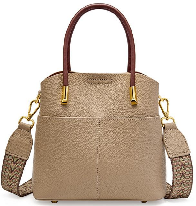 Mimi Market 여성 천연소가죽 핸들 크로스백 토트백