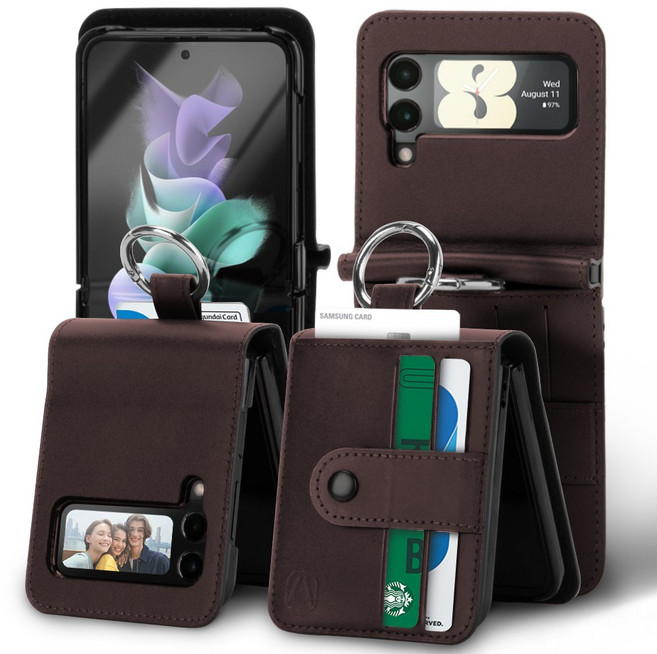 머큐리 천연소가죽 다이어리 케이스 (KF94) -갤럭시 Z 플립4