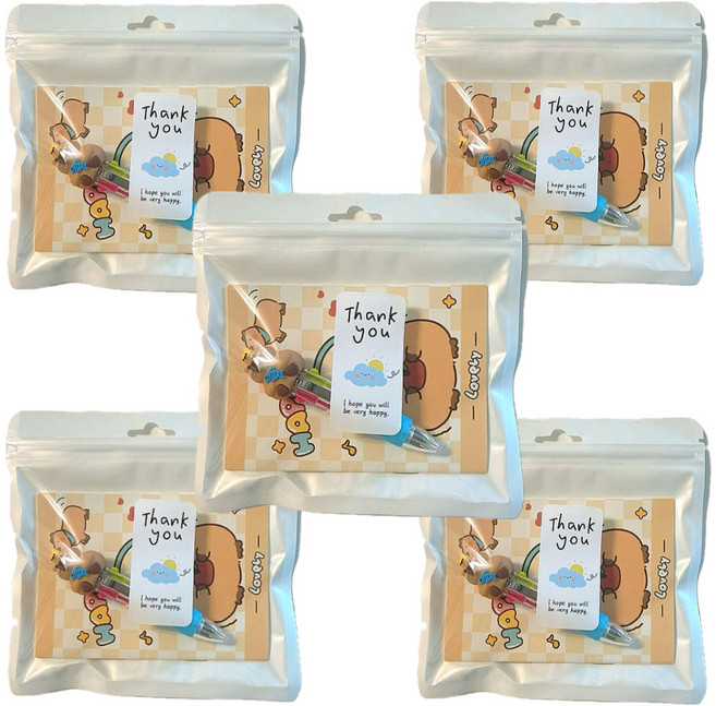 카피바라 (미니수첩 + 미니4색볼펜) 선물 세트, 5세트, 단일