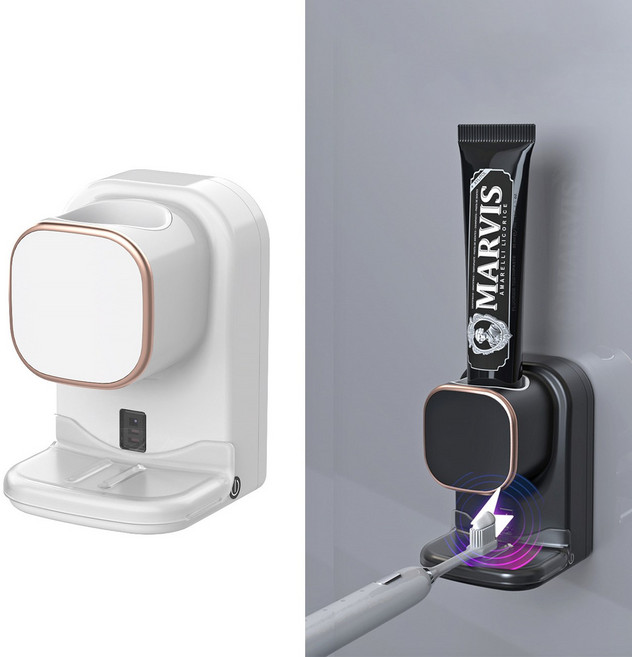 자동 치약디스펜서 스마트 무타공 가정용 자동센서, 1개, 흰색