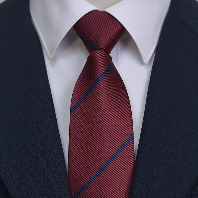 어버너 자동넥타이 지퍼 와이드 스트라이프 넥타이