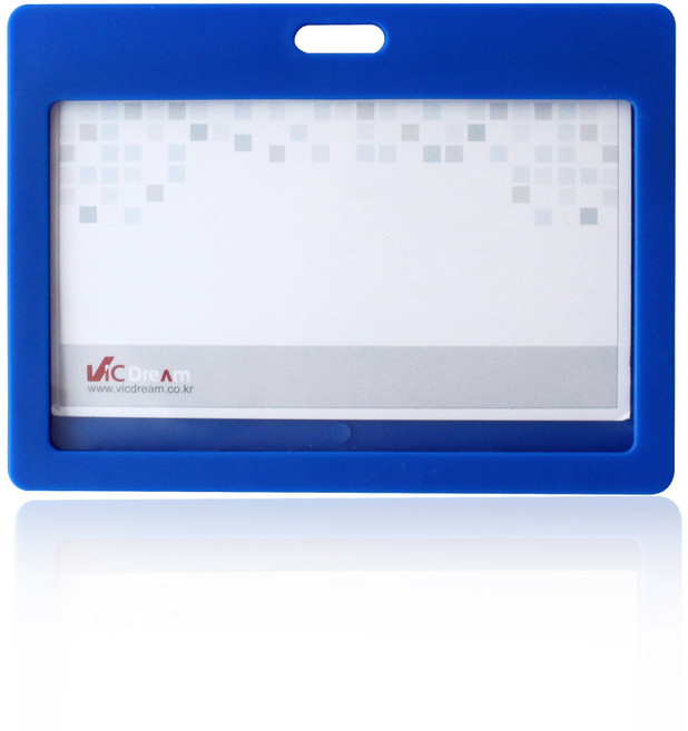 빅드림 6611 레인보우 사원증 ID 목걸이 명찰 이름표 (가로) 블루 12개입 (끈 별도), 단품, 단품