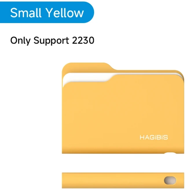 하기비스 M.2 SSD 외장 케이스 10Gbps USB Gen to NVMe PCI-E 노트북용 2230/2242/2260/2280 호환, 02 Small Yellow 2230