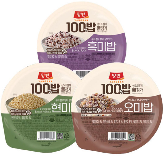 동원 양반밥 130g 흑미밥3개 + 현미밥3개 + 오미밥3개
