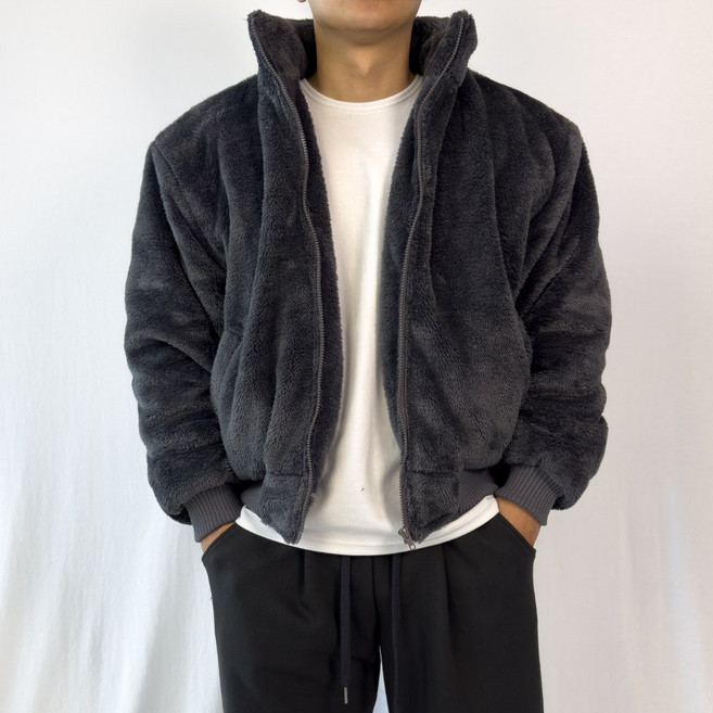 PACIENCIA 와이드숄더 후리스 숏 패딩 자켓