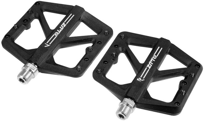 X AUTOHAUX 나일론 후면 풋 페그 플랫 페달 발판 범용 퍼플 핏 1.4cm(9/16인치) 차축 BMX MTB 자전거 자전거 1쌍, 블랙