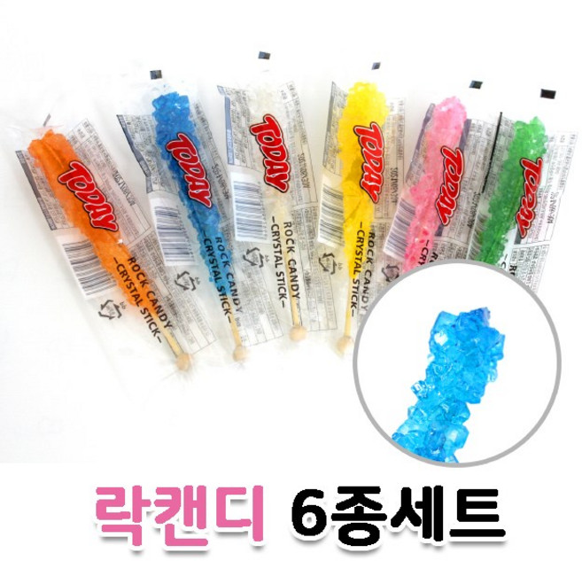 락캔디 크리스탈스틱 6가지색상세트, 1세트, 22g